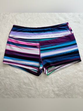 Savage Barbell Foxy Booty Striped Workout Shorts Size Medium